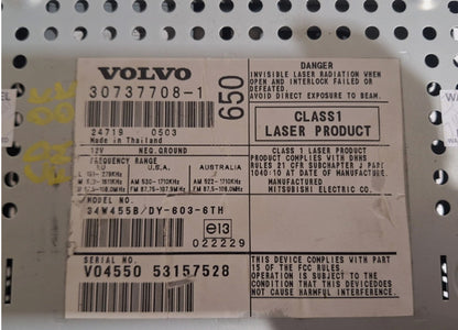 Volvo radio un CD atskaņotājs HU-650 30737708-1 (lietots / atjaunots)